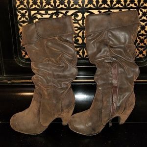 Coconuts Brown Heeled Boots